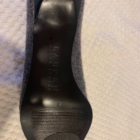 Ralph Lauren Kitten Heels Pumps Holiday Showe Grey Flannel Sz 6.5 - Picture 4 of 9